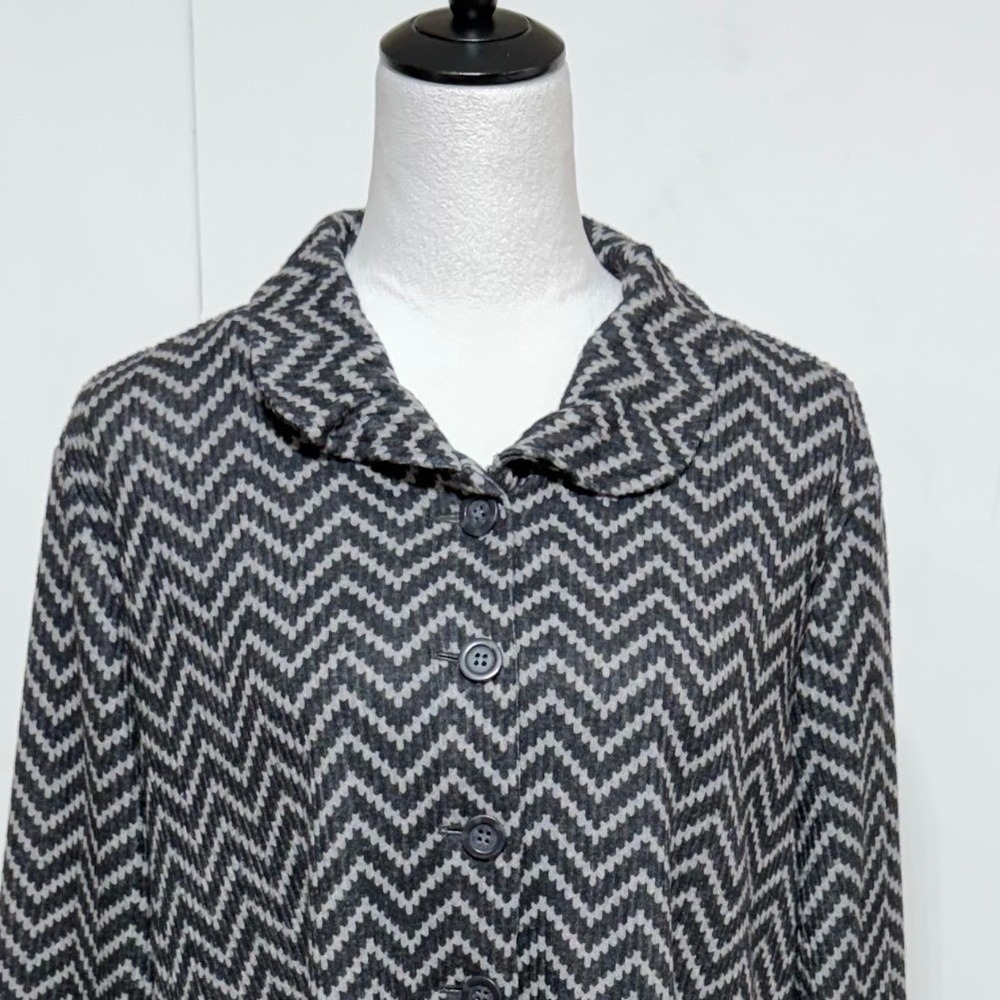 John Mark Cardigan Women XL Grey Chevron Button Up Sweater Long Sleeve
